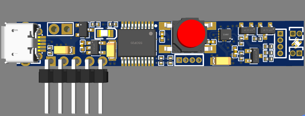 Tiny RGB LED PCB, 3D render